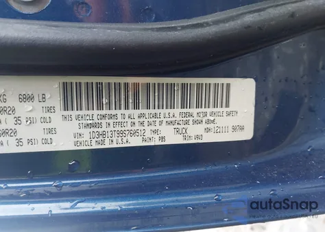 2009 Dodge Ram 1500 Slt/Sport/Trx z USA, uszkodzony, nr VIN 1D3HB13T99S760512